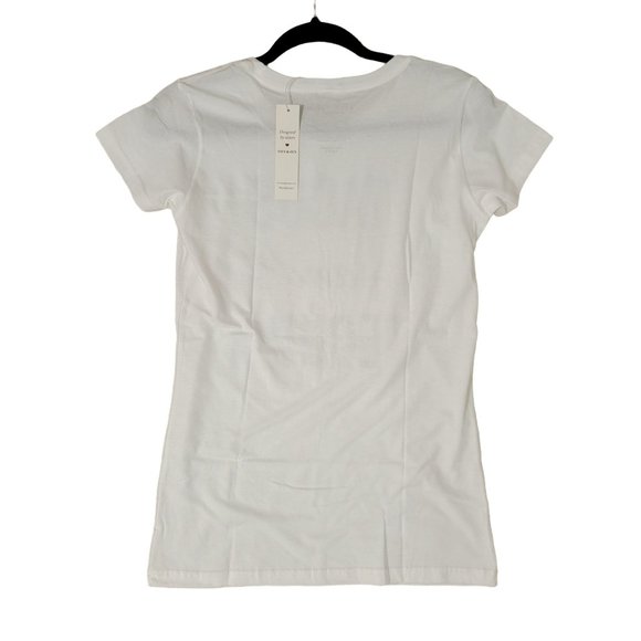 TIFF & JEN Tacos and Tequila White Short Sleeve Graphic Tee Small T-Shirt 1071 - Picture 2 of 4